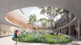 Artist impression of new internal courtyard at Powerhouse Museum Ultimo