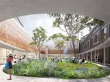 Artist impression of new internal courtyard at Powerhouse Museum Ultimo